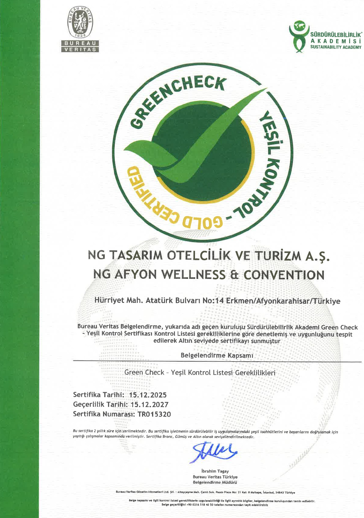 Ng Afyon Green Check Card