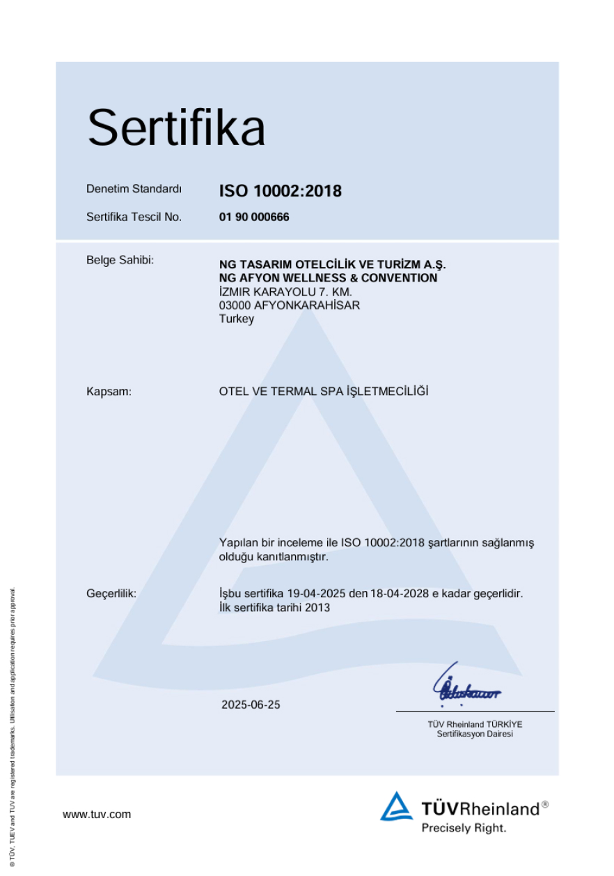Ng Afyon Sertifikalarımız ıso 10002