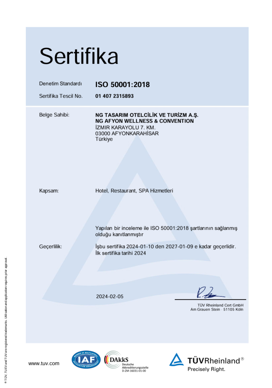 Ng Afyon Sertifikalarımız ıso 50001