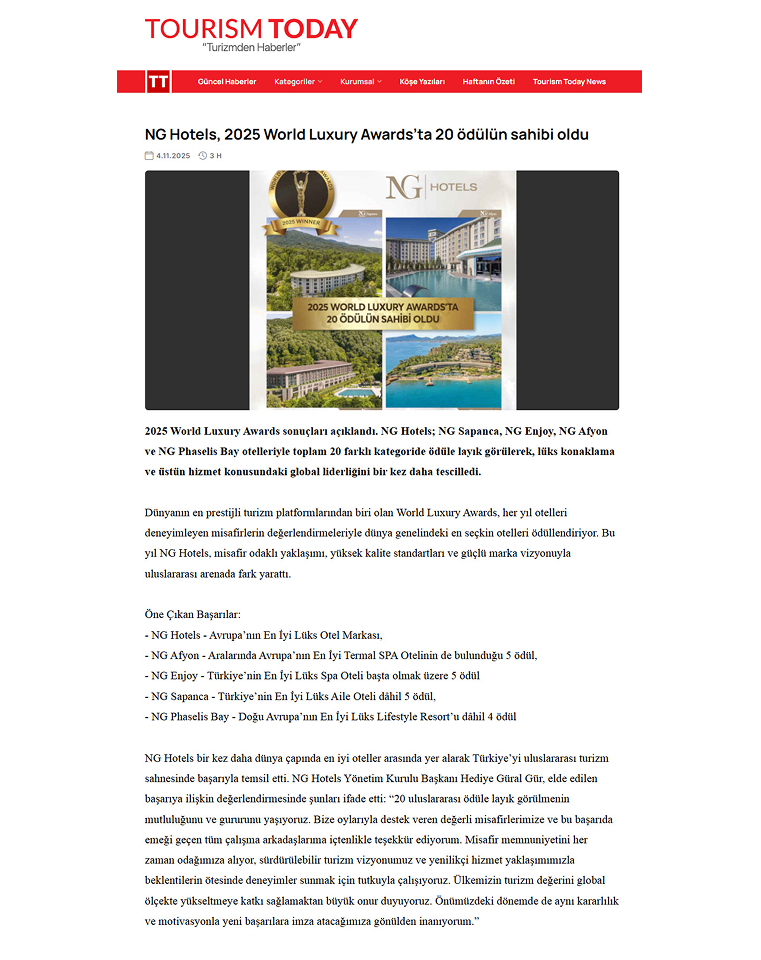 Ng Hotels Basında Biz Tourism Today