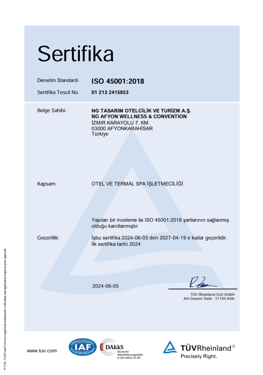 Ng Afyon Sertifikalarımız ıso 45001