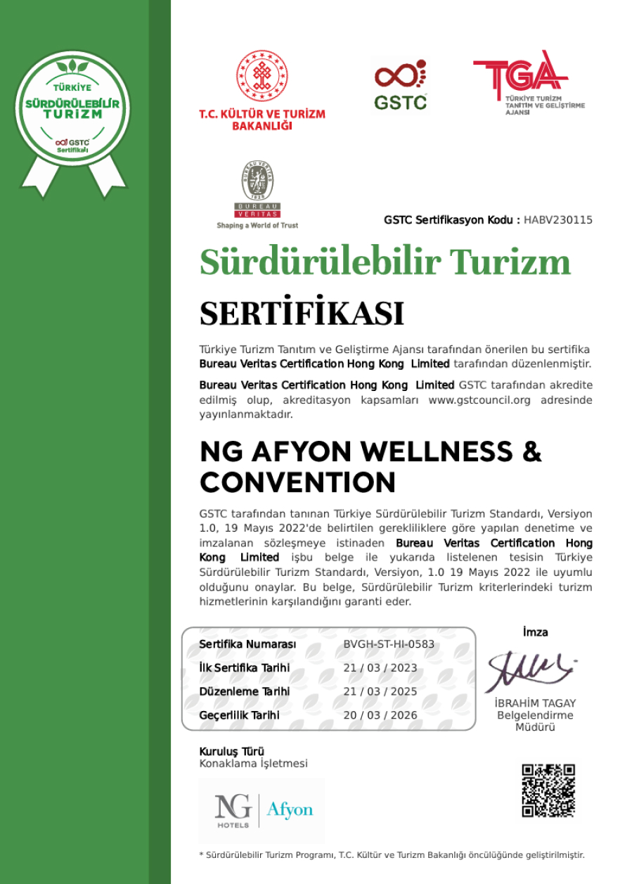 Ng Afyon Sertifikalarımız Surdurulebilirlik