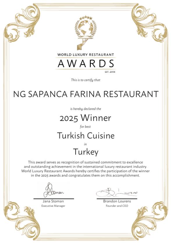 Ng Hotels Odullerimiz Sapanca Best Turkish Cuisine